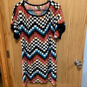24/7 Comfort Apparel 90s Retro Checkered Dress Women's Size Small Multicolor